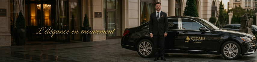 Chauffeur Cedars Mobility devant un palace parisien — Mercedes S-Class